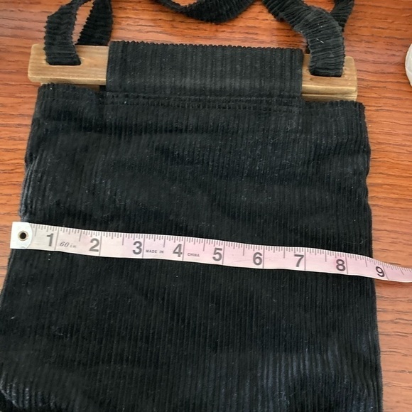 Vintage Black Corduroy Purse handmade - Picture 3 of 7